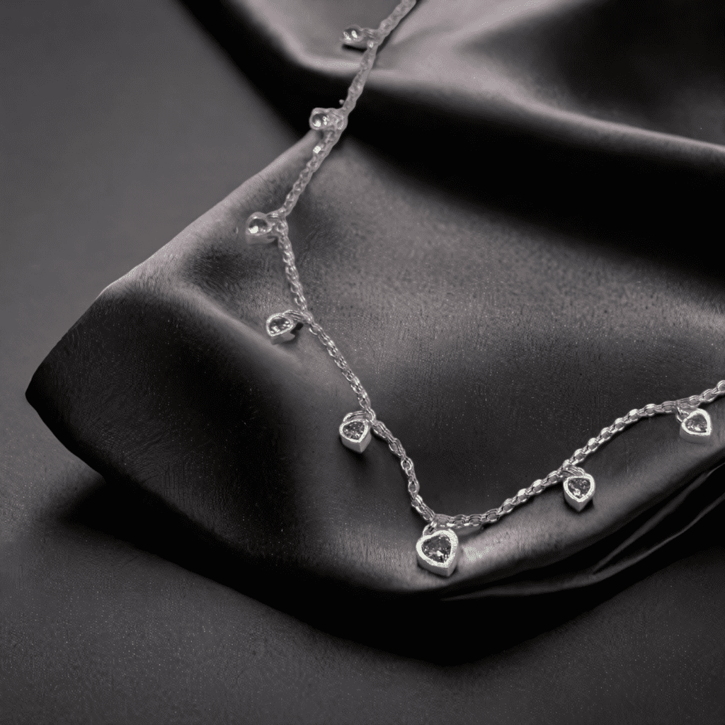 Collar de fiesta de plata 925 con circón